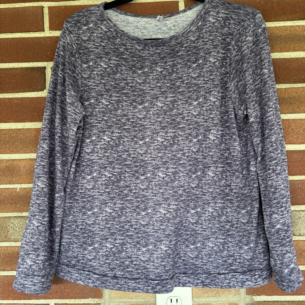 Izod Purple Soft Knit Long Sleeve Top Women's Sz M A3225
